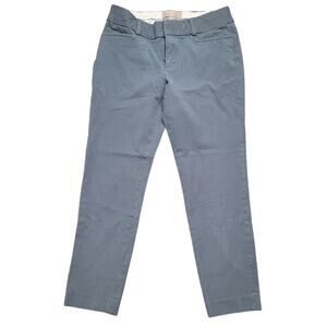 Banana Republic Sloan Action Crop Pants 0 Blue Gray Drab Denim Tailored Career